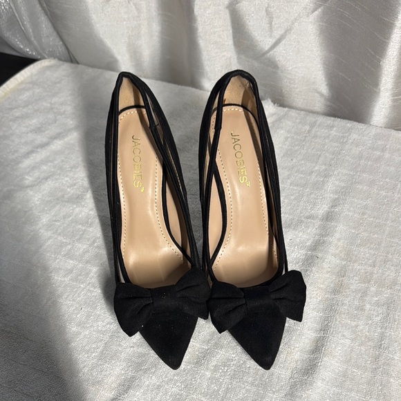 Jacobies Shoes - Jacobies Black Stiletto Heels with Bow Women's Size 7